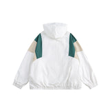 Unisex Jacket Retro Patchwork Contrast Color Loose Stand-up Collar Jacket