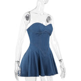 Women Dresses Summer Hip Skirt Sexy Imitation Denim Dress