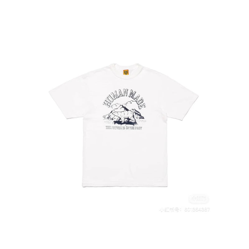 Men T-shirts HUMAN Loose Casual Short Sleeve T-Shirt