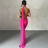 Women Dresses Summer Sexy Backless Sheath Slim-Fit Evening Dress Dress (Bla0420)