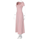 Women Dresses Spring/Summer U Neck Short Sleeve Dress