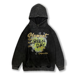 Men Hoodie Retro Alphabet Printed Hoodie Loose Oversize