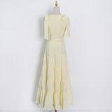 Women Dresses Summer Strappy Bow Long Dress (Qymy0409)