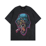 Men T Shirt Summer Cartoon Anime Distressed Half Sleeve T-shirt