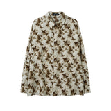 Unisex Vintage Shirt Butterfly Full Print Long Sleeve Shirt