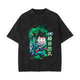 Washed and old retro short-sleeved T-shirt