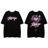 Men T Shirt Summer Hip Hop Cartoon Puff Print Couple Short Sleeve T-shirt