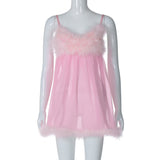 Women Dresses Sexy Mesh Camisole Dress