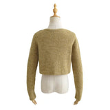 Women Sweater Knitwear Single-Breasted Knitted Cardigan for Women Autumn Short Long Sleeve Top