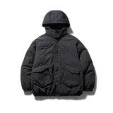 Unisex Winter Cotton Coat Three-Dimensional Multi-Pocket Hooded down Jacket Retro Couple down Jacket
