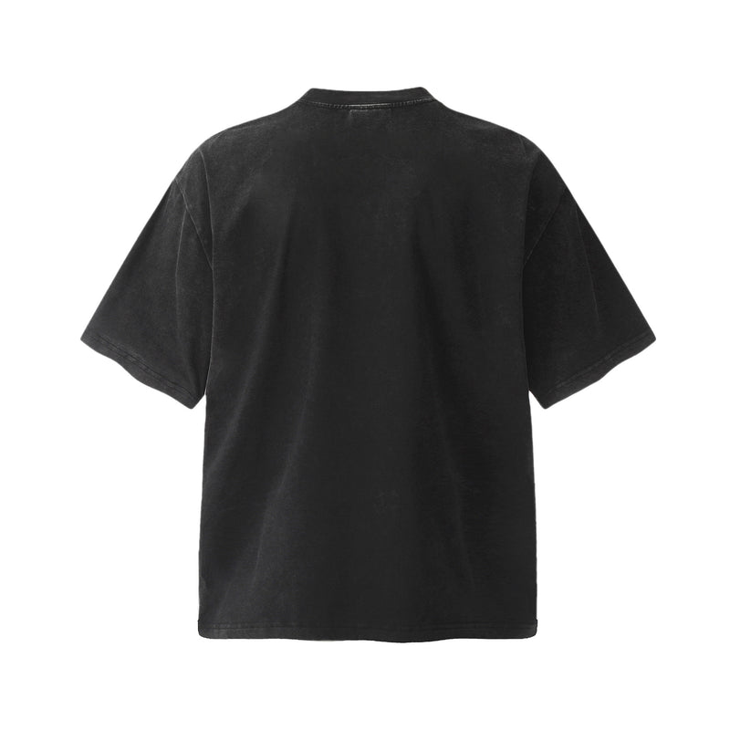 Mens T-shirts Tyson CHINATOWN BIG FACE printed washed and old short-sleeved T-shirts