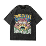 Men T Shirt Retro Dark Punk Printed Half Sleeve T-shirt Hip Hop