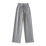 Women Sweatpants Button Casual Pants Summer Loose Wide Leg Track Pants