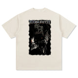 Men Vintage Rock Band T-Shirt Short Sleeve T-Shirt, Rock Band, Washed and Old