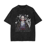 Washed retro cotton t-shirt Sauron printed washed old short-sleeved t-shirt