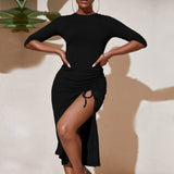 Women Dress Autumn and Winter Dress Knitted Sheath Dress