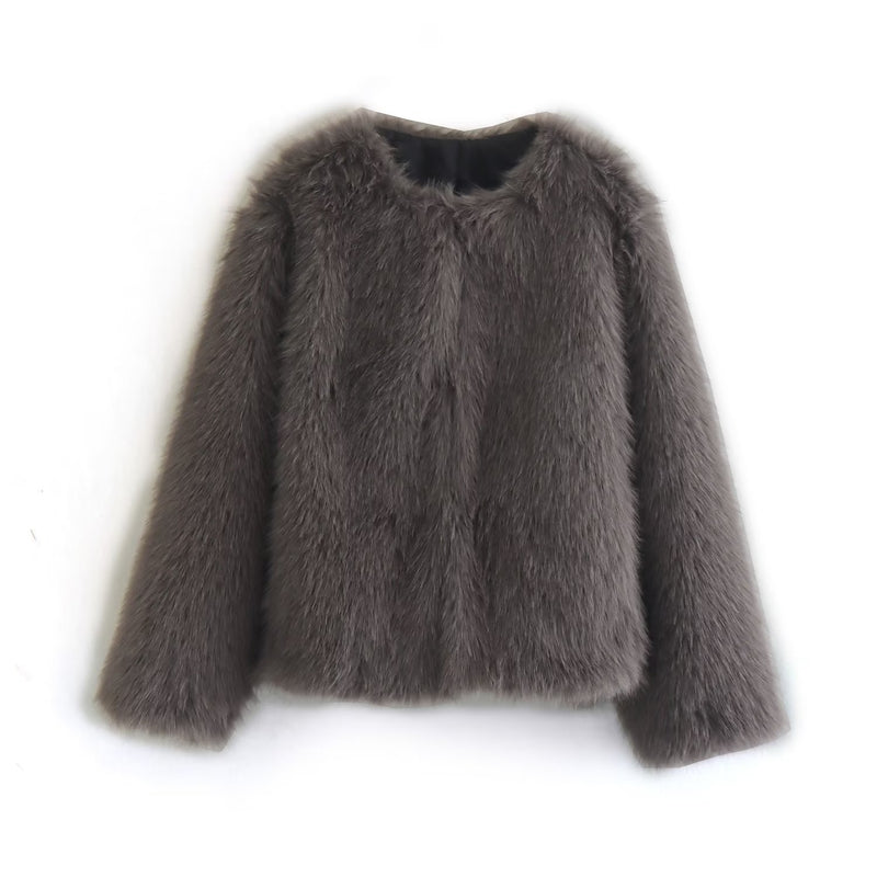 Women Jacket Autumn and Winter Faux Fur Jacket Coat