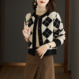 Women Knitwear Spring and Autumn round Neck Sweater Loose Knitted Cardigan