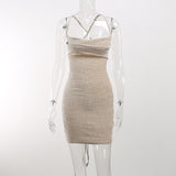 Women Dresses Knitted Sling Dress Sexy Hip Skirt Long Dress