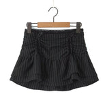 Women Skirt Summer Stripes Drawstring Skirt