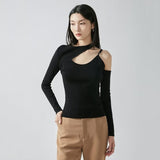 Women Sweater Knitwear Autumn Sexy Halter Shoulder-Baring Sweater