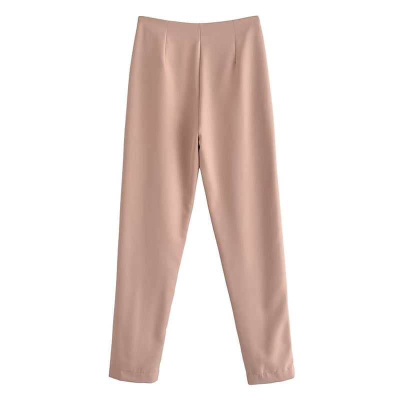Women Sweatpants Fall Slim Fit Simple Buttons Casual Pants