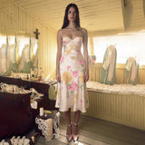 Women Dresses Summer Slim Fit Long Dress Pattern Satin Sling Dress