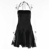 Women Dresses Summer Backless Short Dress (Bla0420)