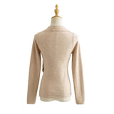 Women Sweater Knitwear Retro Cross Knitwear V-neck Lapel Sweater