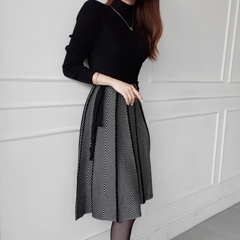 Women Maxi Dress Autumn and Winter Knitting Dress Sweater