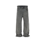 MIJKO Men's Vintage Pants MIJKO Straight Pants Men's and Women's Washed Old Dyed Jeans