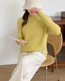Women Knitted Pullover Turtleneck Autumn Winter Sweater Casual Loose Top
