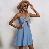 Women Dress Bow Suspenders Dress Casual Skirt