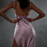 Women Dresses Summer Sexy Backless Slim Fit Split Sling Dress
