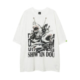 Men T Shirt Vintage Printed Oversize Short Sleeve T-shirt