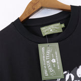 Denim Tears T Shirts Vintage Avatar Oil Painting Flower Letter Printing Men's and Women's Loose Casual Short-Sleeved T-shirt