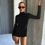 Women Jumpsuit Winter Slim-Fit Zipper Long Sleeve Jumpsuit