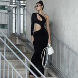 Women Dresses Fall Sexy Hollow Long-Sleeved Dress