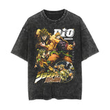 Washed summer retro T-shirt men's and women's short sleeves