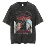 Men Streetwear Vintage Black Tshirt Harajuku Japanese Anime