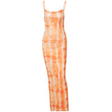 Women Dresses Slim Fit Backless Suspender Midi Dress