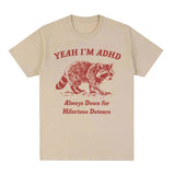 My Tummy Hurts Funny Raccoon Graphic T Shirt Weird