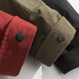 Unisex Winter Cotton Coat Three-Dimensional Multi-Pocket Hooded down Jacket Retro Workwear down Jacket