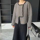 Women Cardigan Sweater Zebra Striped Coat Autumn Square Collar Top 2t375