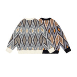 Unisex Sweater Autumn Rhombus Knitted Sweater