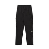 Men Sweatpants Tooling Multi-Pocket Slacks Mechanical Style Elastic-Waist Straight-Leg Pants Loose Track Pants