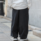 Men Sweatpants Solid Color Overalls Men's Retro Loose Wide Leg Pants Casual Pants