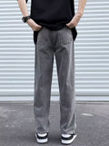Men Jeans Smoky Gray Jeans Summer Baggy Straight Trousers
