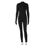 Women Jumpsuit Spring Sexy Backless Slim Fit Long Sleeve Jumpsuit (Hawthaw0412)