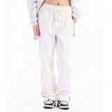 Men Sweatpants Pocket Wings Embroidered Straight Zipper Slit Jeans